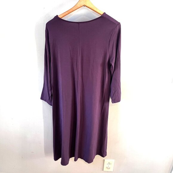Garnet‎ Hill Womens M Purple Tencil Blend Long Sleeve Dress - Picture 4 of 5